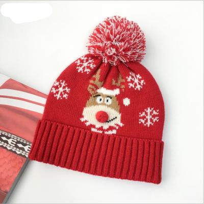 China COMMON Christmas Cartoons Keep Warm Knit Elasticity Skullies Beanies Crimp Bobble Hat Boy Girl Party Skull Unisex Ski Cap for sale