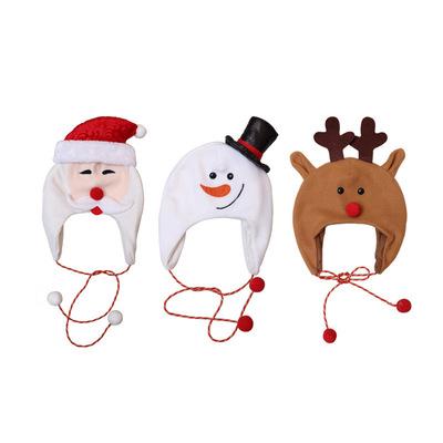 China COMMON Christmas Gift For Child Tree Hat Decoration Kids Hat Adult Children Snowman Elk Dancing Hat Brushed Fabric for sale