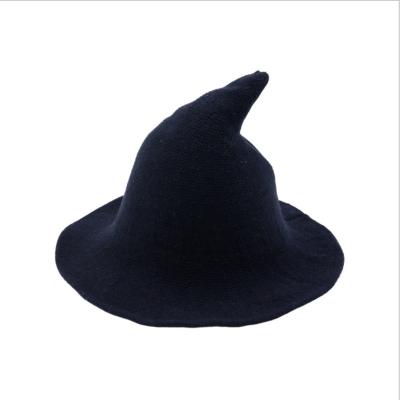 China Halloween Wide Korean Party Hat Witch Version Women Solid Color Image Steeple Brim Cotton Folding Fishermen's Hat Basin Hat for sale