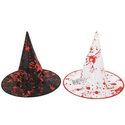 China Wholesale Unsiex Picture Costume Bloodthirsty Witch ha Halloween Pumpkin Wizard Adult Cosplay Props Ghost Party Indoor Festival Hat for sale