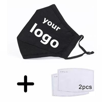 China Reusable And Adjustable Protective Dust The Other Men Cover Face Cloth Printing Promotional Cotton With 2 Filters Pocket Custom Face Logo for sale