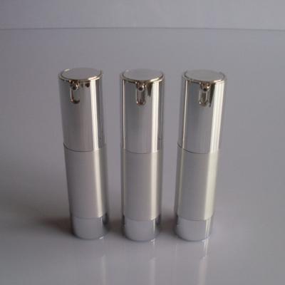 China Interesting Wholesale Shiny Silver 30ml Serum Airless Pump Bottles for sale