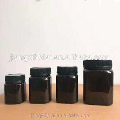 China CANDY sells 250g 500g 1000g square honey plastic jar and amber wholesale jar for sale