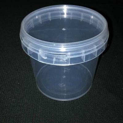 China 100ml Milk Customized Wholesale Transparent Popcorn Tin Rectangular Plastic Circular Shaped PP Bucket With Lid for sale