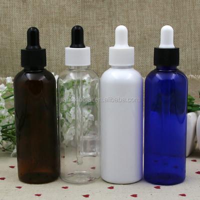 China 100ml BEAUTY Amber / Brown Plastic Cosmetic Dropper Bottle for sale