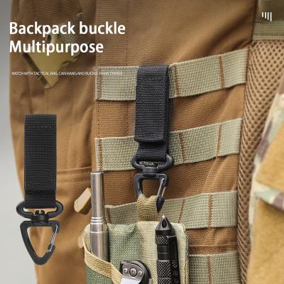 China Military Quick Release Carabiner Lanyard Key Ring With Strap Molle Accessories 100% Rotation 360-Degree Custom Nylon Exterior Triangle Shape for sale