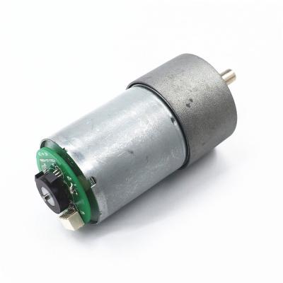 China Mini DC Gear Motor 12V 24V D Shaft 37mm Gearbox Small Electric Motor Totally Enclosed Motor Reduction With Encoder for sale