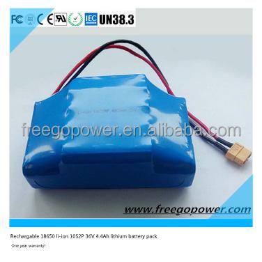 China High Power 36V4.4AH Li-ion Battery Pack Lithium Battery Smart Self Balancing Scooter 135*90*60mm 135*90*60mm for sale