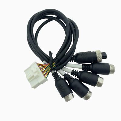 China Custom Automotive Wiring Harness DJ203-1.2-11 GX12 4 PIN Male Female Head 126 for sale