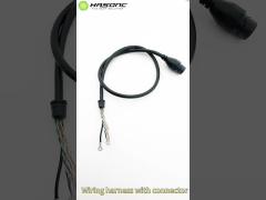 034 Waterproof Cable 1.25-8PIN Power Cable Assembly RJ45F Black Waterproof Cable Power Wire Harness