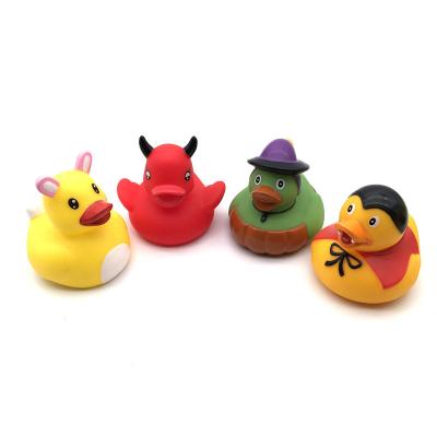 China Cute Bath Toy Halloween Rubber Little Small Bunny Duck Assortment Baby Shower Water Bath Toy For Toddler for sale