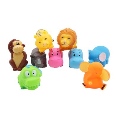 China Eco-friendly Jungle PVC Rubber Plastic Zoo PVC Figure Animal Kids Juguetes Water Toys Set For Baby Bathing Gift for sale