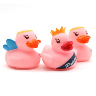 China For fun 2021 Princess Plastic Rubber Duck Bath Toys Floating Flashing Led Light Up Toy for Babies Child Girls for sale