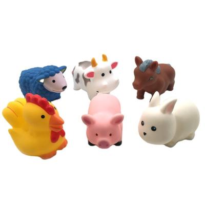 China Bath Toy China Factory Wholesale Custom Rabbit Farm Animal Toy Set Plastic Squirt Bath Tub Toys For Babies for sale