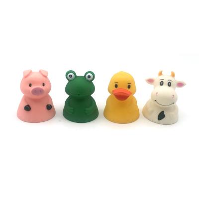 China Bath Toy Wholesale Eco-Friendly Rubber Farm Figure Frog Chicken Pig Animal Cow Squirting Baby Bath Toys For Kid for sale