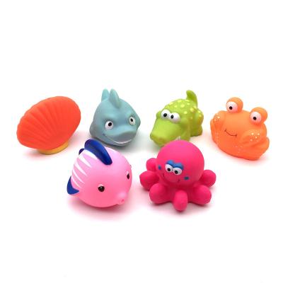 China Bath Toy Eco Friendly Rubber Plastic Sea Animal Baby Bath Fun Toys Baby Bathtub Bathroom Toy for Kids Toddler for sale