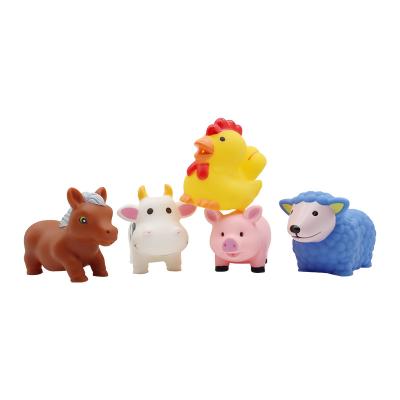 China Water Tool Farm Animals Characters Figures Toy Water Shower Bath Game Soft Plastic Plastic Rubber Spray Toys For Baby Kid Gift for sale