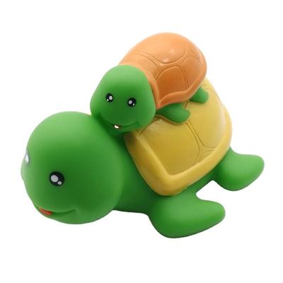 China Promotional Vinyl Toy China Dongguan Manufacturer Promotional Vinyl Mother Baby Turtle Bath Soft Plastic Toys Set For Children for sale