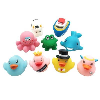 China Custom Rubber Lighting Flash Waterproof Floating Spray Toy For Babies PVC Duck Glow Led Water Tool Juguetes for sale