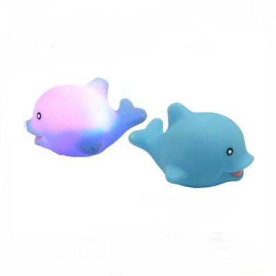 China Wholesale Eco-Friendly Plastic Instant Toy Vinyl Dolphin For Baby Glowing Lead Bath Toys For Children for sale