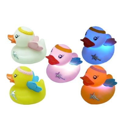 China Glowing Plastic Rubber Duck Led Light Up Flashing Rubber Duck Water Baby Bath Tub Bathroom Toys For Kids Girl for sale