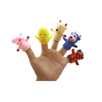 China Kids Toys Custom Plastic Rubber Farm Animal Playing Game Pens Decoration Finger Puppet PVC Bath Toys For Children for sale