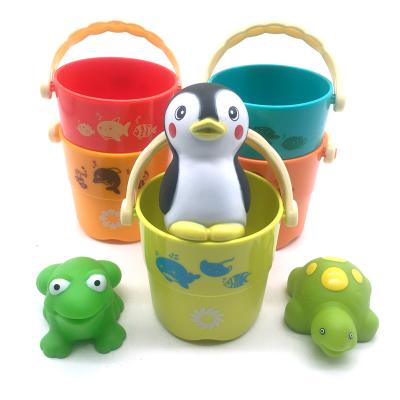 China Eco-friendly Material PVC Baby Beach Water Learning Montessori Educational Bath Stacking Up Cups Play Toys For Kids Toddlers for sale