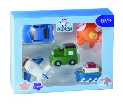 China Wholesale Education Soft Rubber Car Toys Set Train Helicopter Airplane Squirt Water Shower Bathroom Toys For Kids Boys Gift for sale