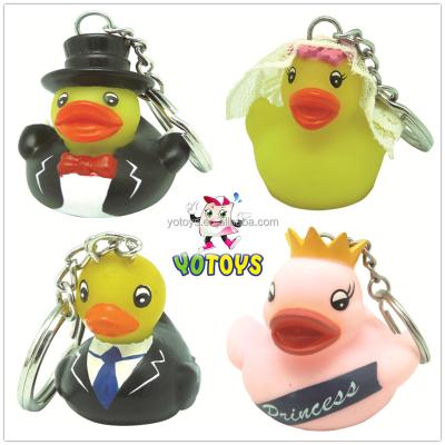 China Used for bath toy & Promotion Gifts Plastic Duck Rubber PVC Animal Soft Key Chain For Promotion for sale