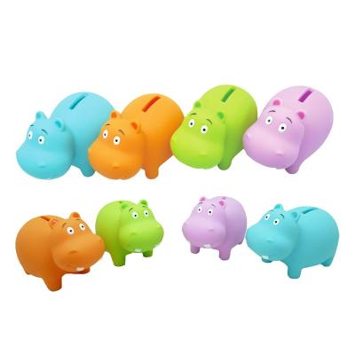 China Used for bath toy & Teddy Bear Piggy Box Bank Eco-Friendly PVC Soft Hippo Money Educational Animal Money Bank Promotion Gifts Slot Toys For Babies for sale