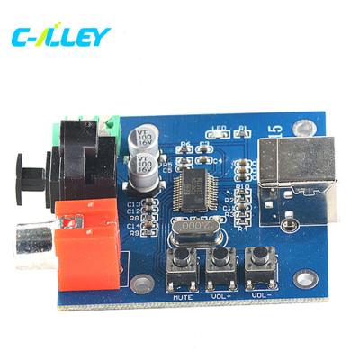 China FR-4 ODM USB sound card DAC decoder module USB board input coaxial fiber sound card decoder HIFI pcba for sale