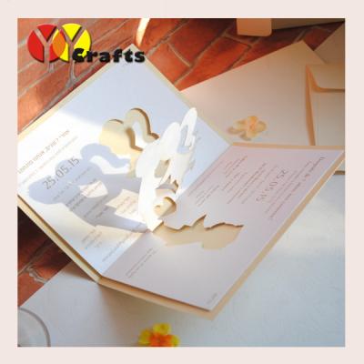 China 3D Pop Up Greeting Cards or wedding card custom with gold stamp invitations for sale