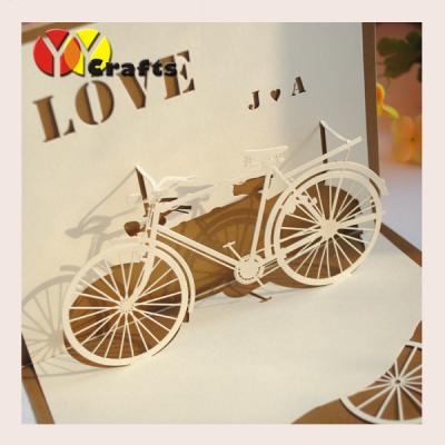 China Special bicycle design Pop Up Happy Birthday Cards  for sunshine kids for sale