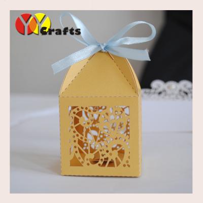 China Custom Wedding Gift Boxes laser cut with ribbon , Cross Favor Boxes for sale