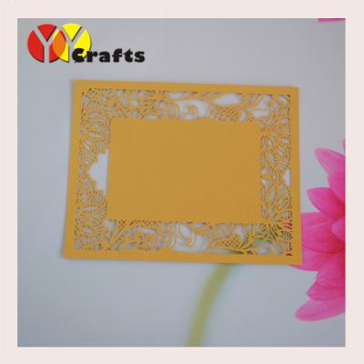 China Gold  Engagement  / Wedding Party Thank You Cards 10X8 cm 250g pearl paper for sale