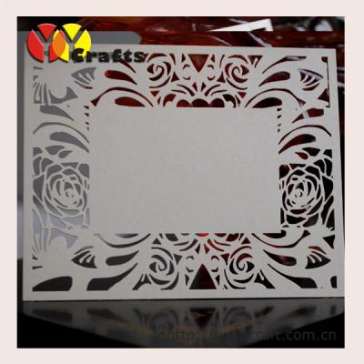 China Rose Wedding Thank You Card Elegant laser cut flower branch for sale