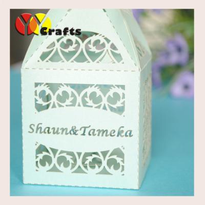 China Laser Cut Party Wedding Gift Boxes  , wedding favors box with free name logo customized for sale