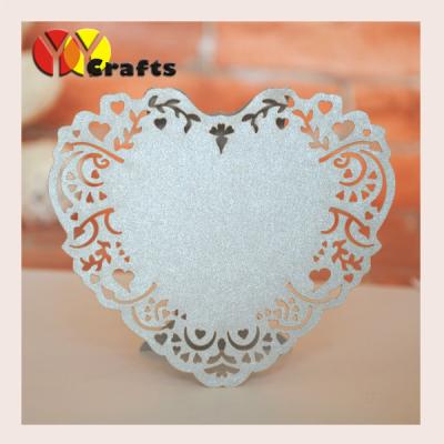 China Ornament Heart Wedding Table Place Cards Holders Laser Cut Decorations for sale