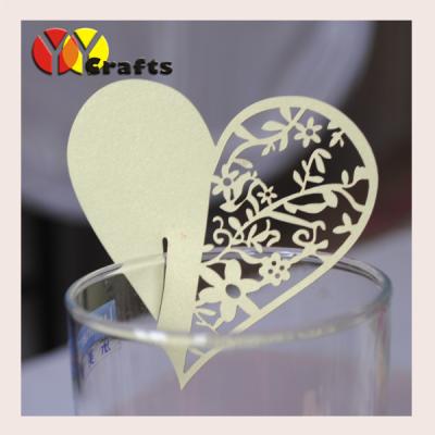 China Wedding Place Card For Wine Glass , Heart Place Cards For Weddings for sale