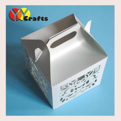 China Portable Silver wedding cupcake box , laser cut Gift Boxes Bird Design for sale