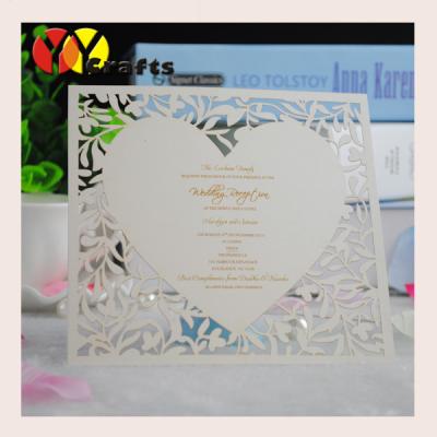 China Brown Laser cut thank you cards with printed words heart shape for sale