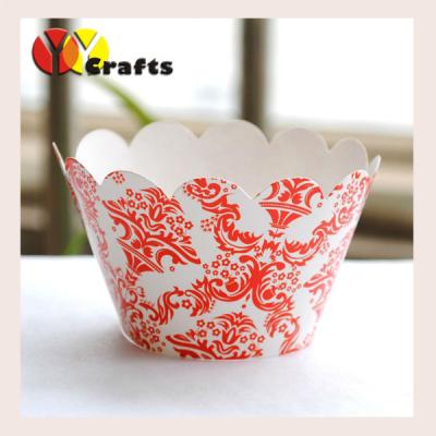 China Colorful cupcake wrappers flower paper wedding cupcake cake muffin decor for sale