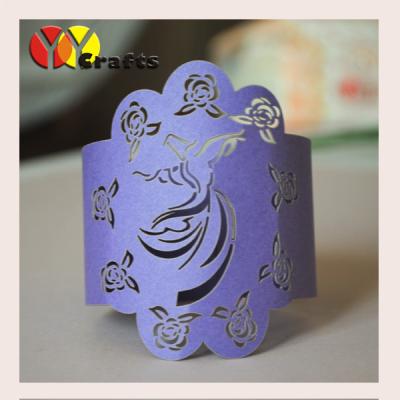 China Purple dancing girl Wedding Napkin Rings table towel paper napkin wrappers for sale