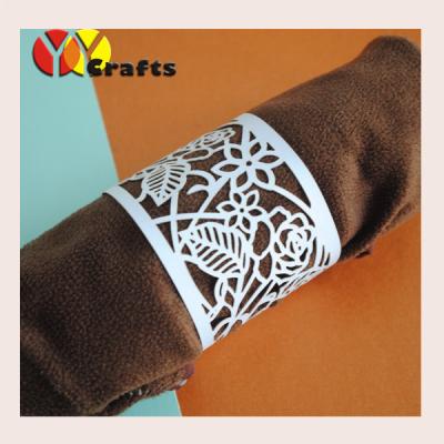 China Romantic rose wedding decorative  fancy napkin rings laser cutting for sale