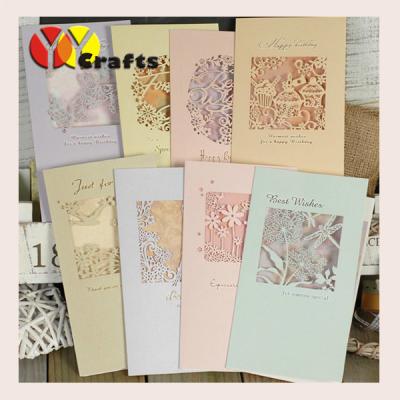 China Laser cut wedding greeting card  birthday party decorations for sale