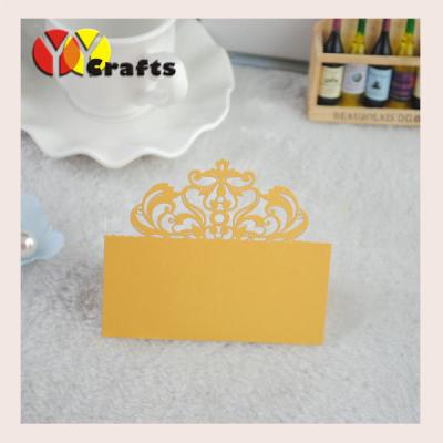 China 16th Birthday wedding table place cards , Gold Laser Cut Place Card for sale