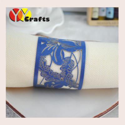 China Flower Wedding Napkin Rings laser cut for party towel decoration for sale