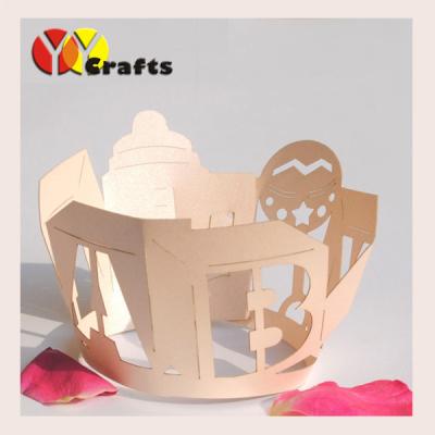 China Baby Favors Laser Cut Cupcake Wrappers , Ivory Cupcake Liners for sale