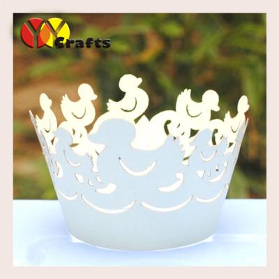 China Duck Laser Cut Cupcake Wrappers cake decorations for kids birthday for sale