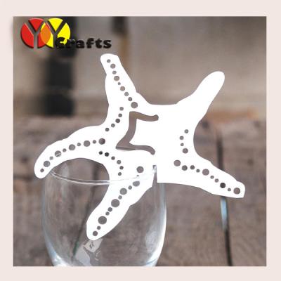 China Sea Star Wine Glass Place Cards Wedding Party Favor Glass decoration for sale